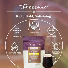 Teeccino Instant Organic Mocha ingredients panel highlighting chicory prebiotic