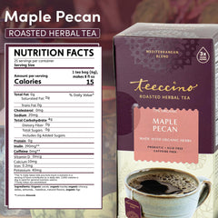 Teeccino Maple Pecan Tea steeping in a mug highlights rich texture.