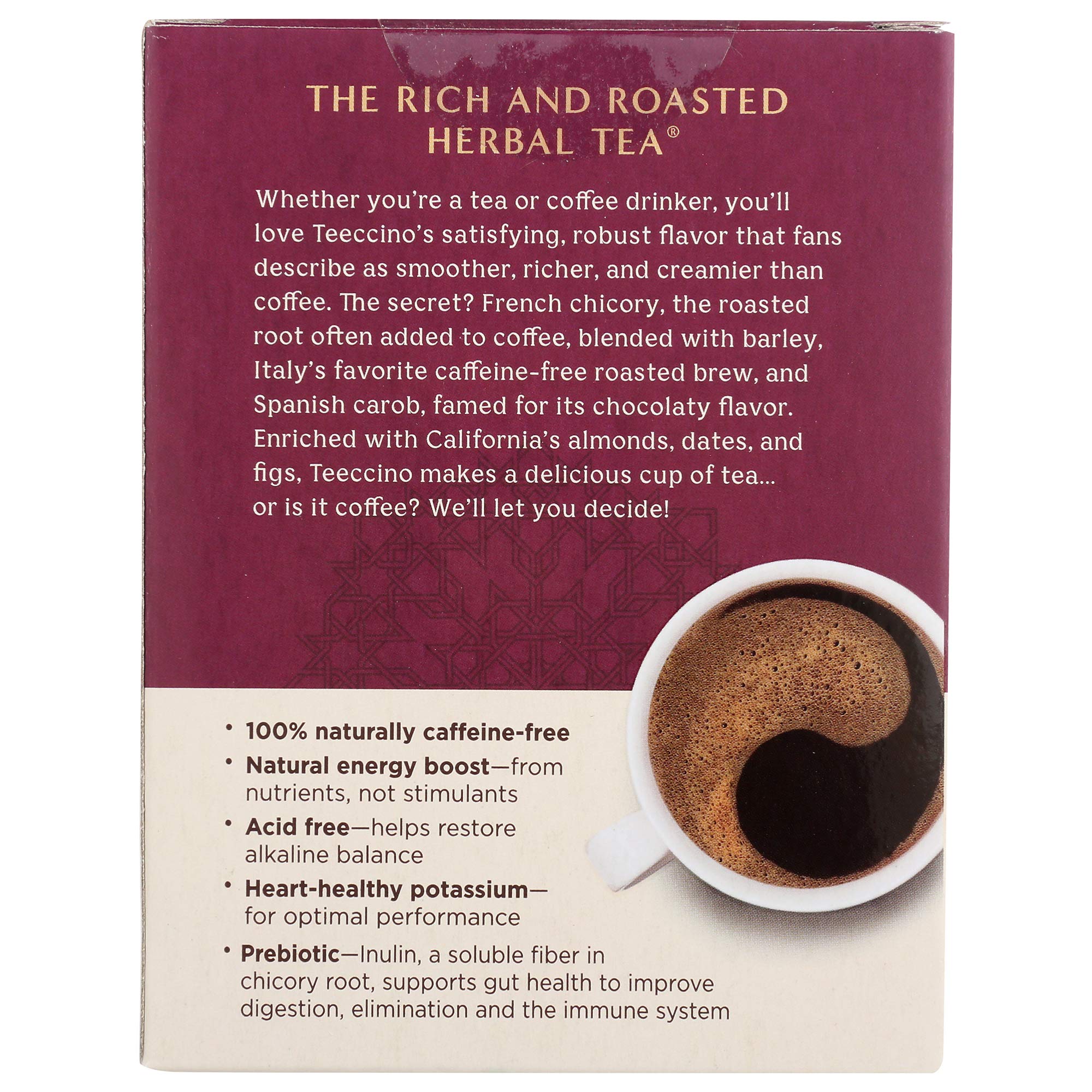 Teeccino Vanilla Nut dates and figs swirl highlight natural sweetness