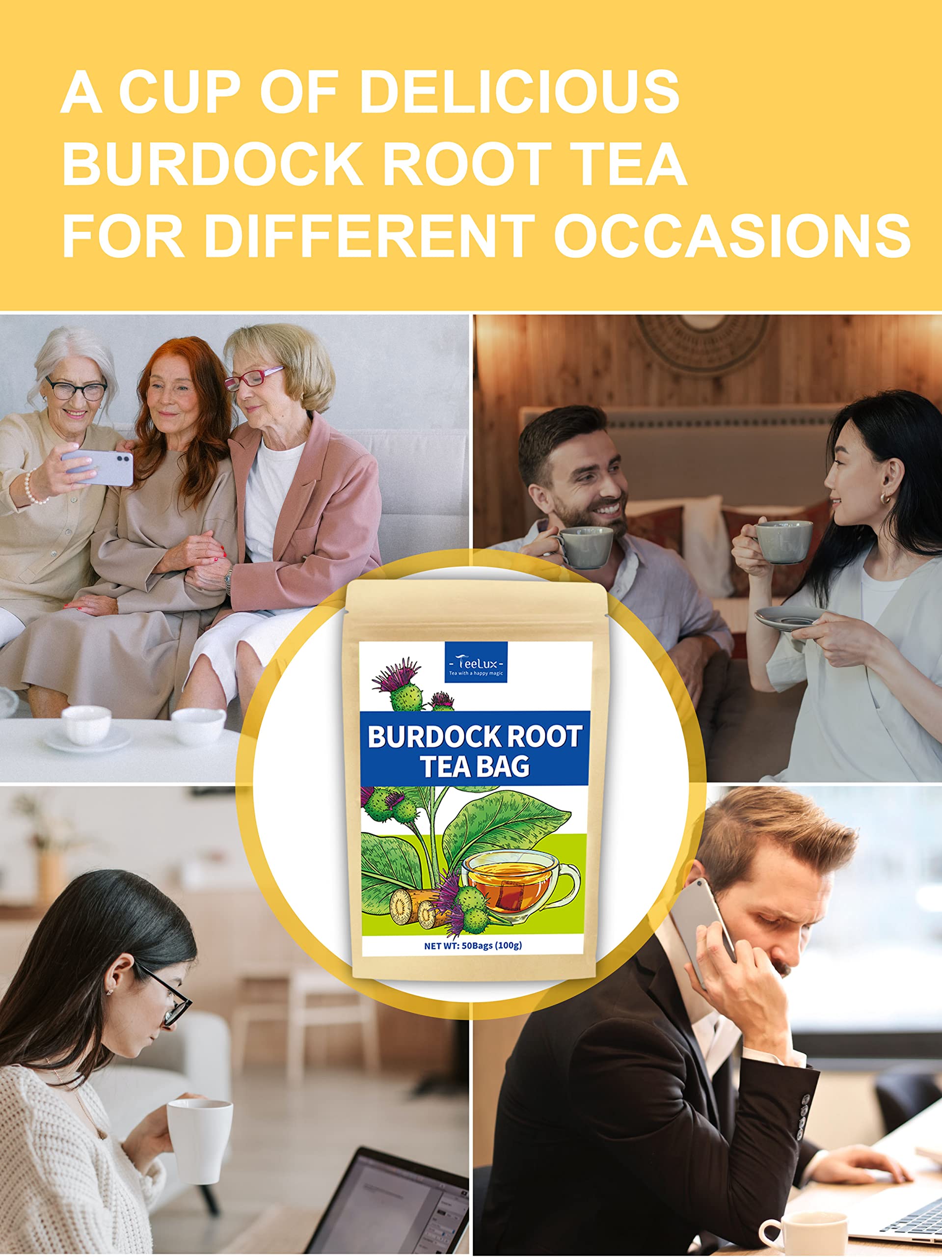 TeeLux burdock root delivers a smooth flavor for mindful sipping.