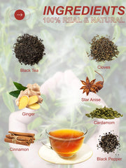 Pouring TeeLux chai to reveal rich color and aromatic spices