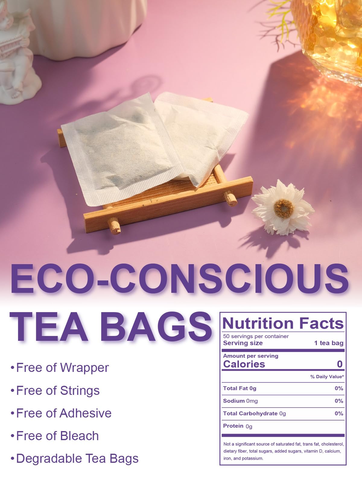 TeeLux Chamomile Passionflower tea bags ready for quick caffeine-free relaxation.