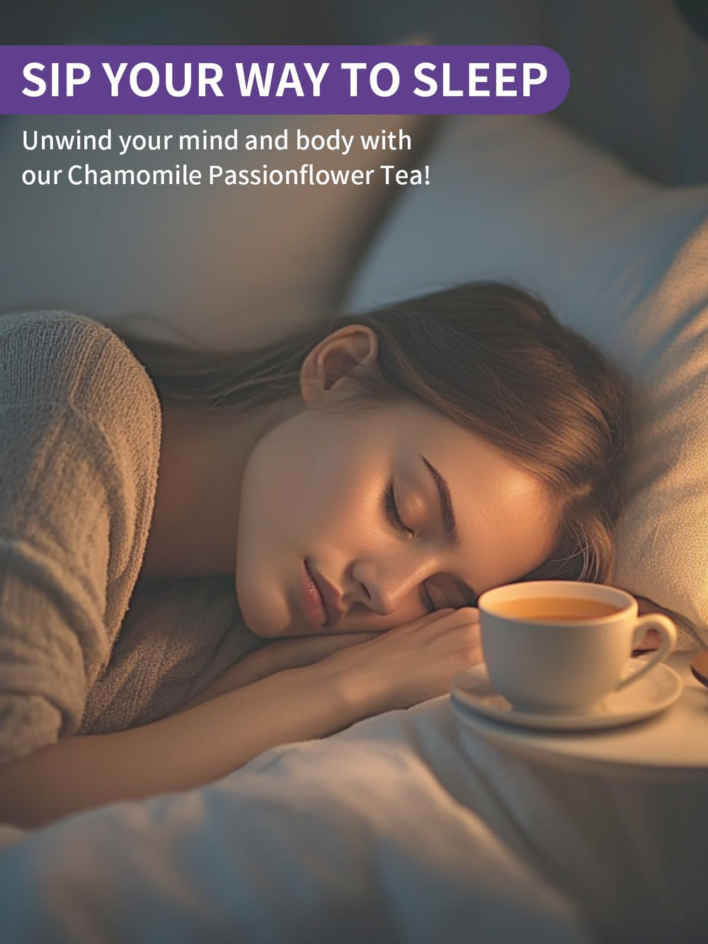 TeeLux Chamomile Passionflower tea steep captures a fragrant, calming moment.