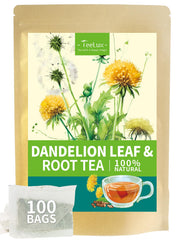 TeeLux dandelion leaf tea bags in eco packaging for a caffeine-free daily refresh.