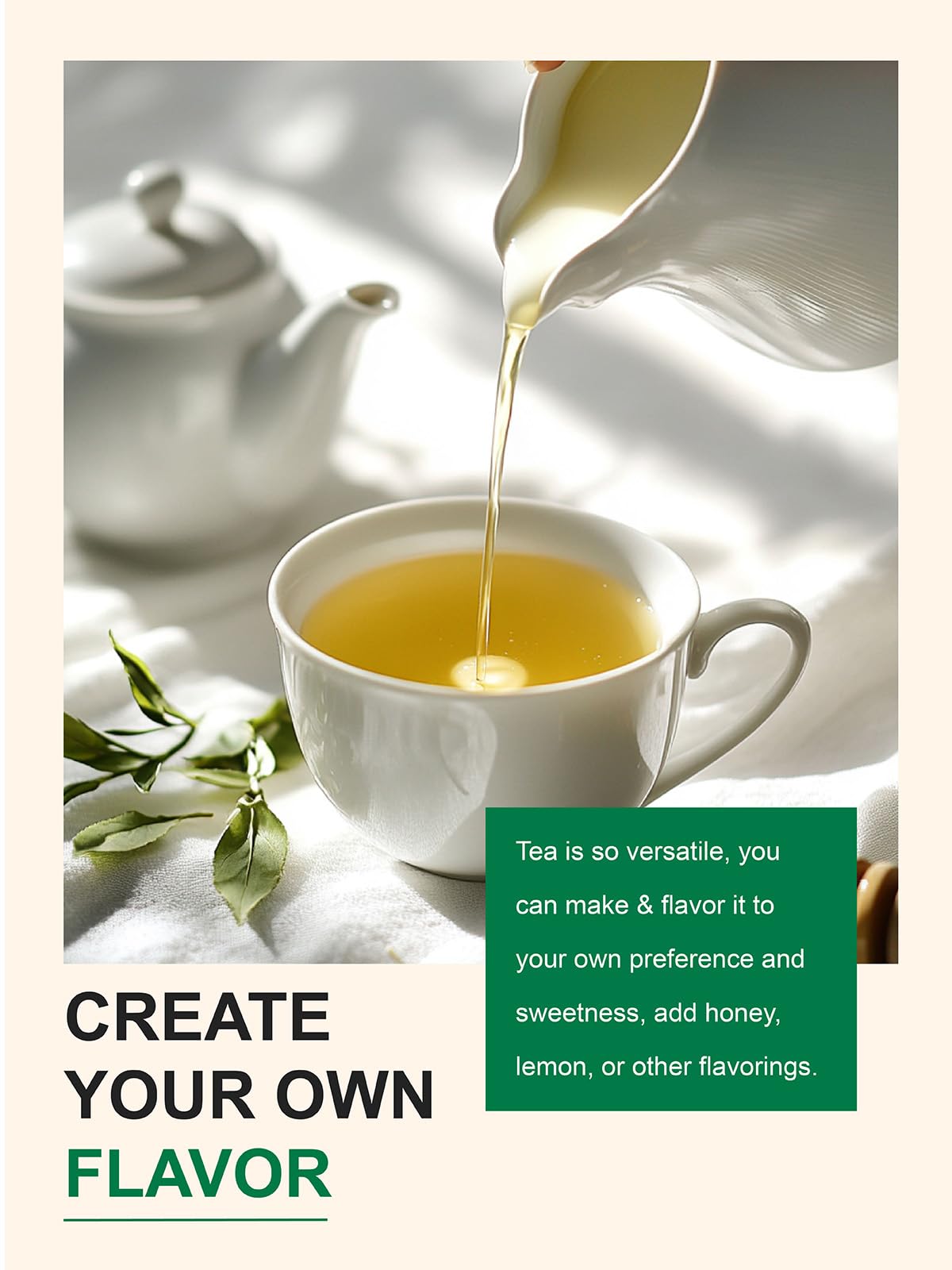 Gift-ready TeeLux Decaf Green Tea loose leaf for tea lovers.