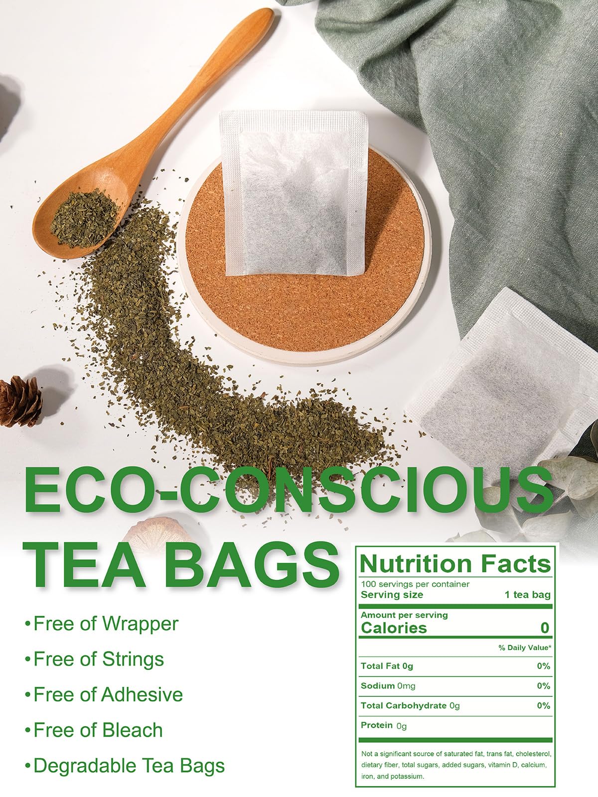 TeeLux eco-conscious tea bags are non-GMO and compostable