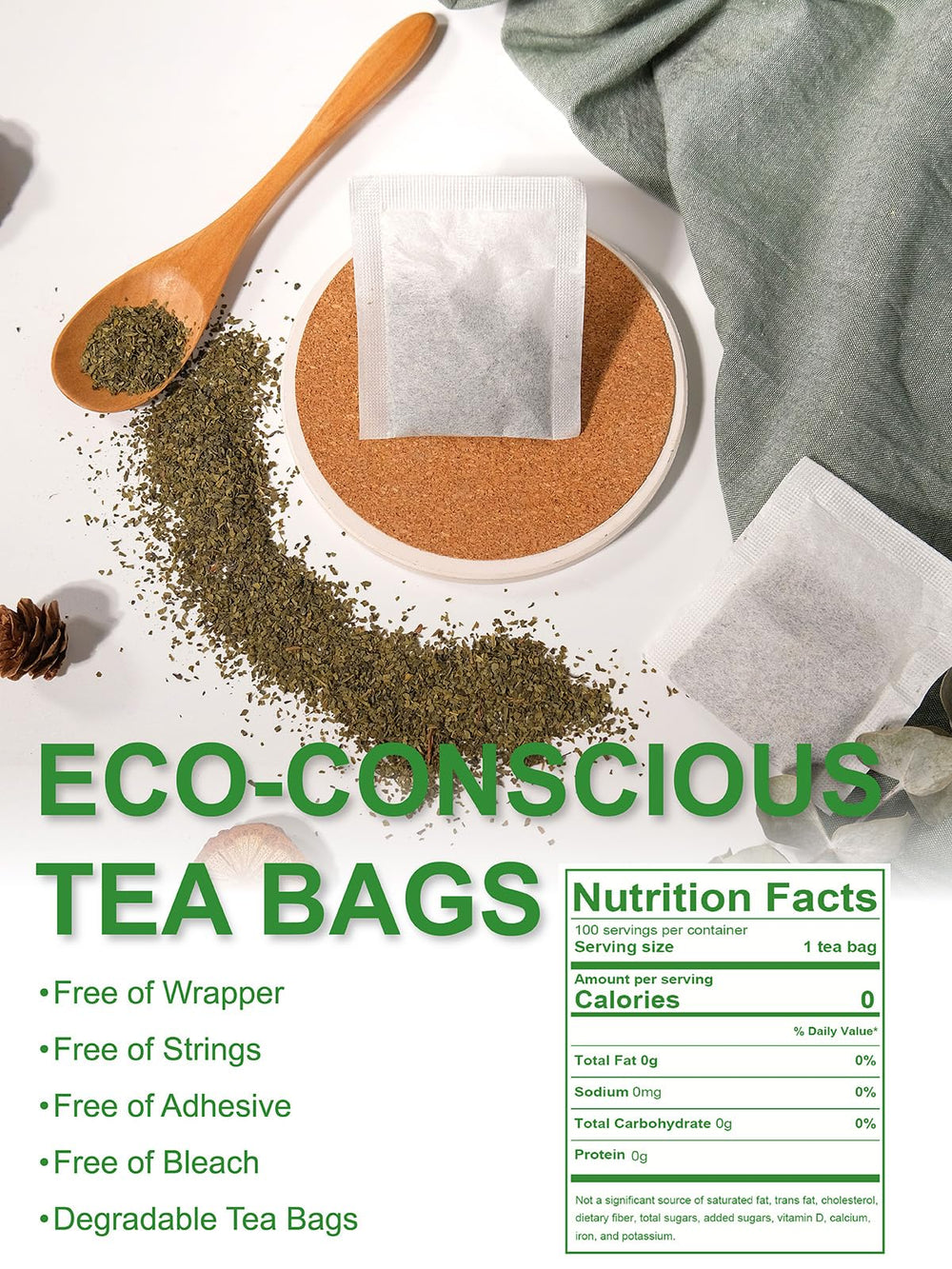 TeeLux eco-conscious tea bags are non-GMO and compostable