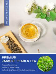 TeeLux handrolled green tea pearls enabling customizable home brewing.