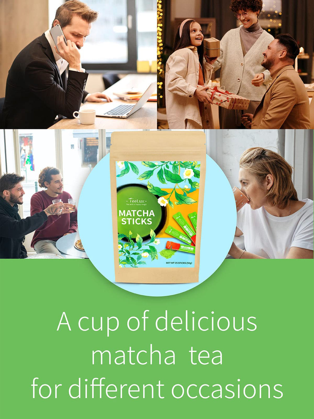 Teelux Matcha Gift Packaging ideal for gifting tea lovers.