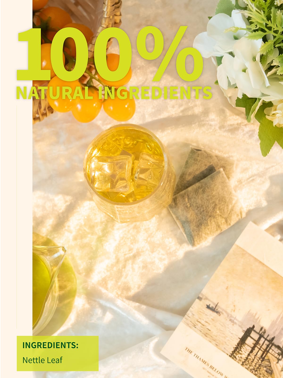 TeeLux nettle tea with no additives emphasizes natural, premium quality