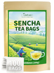 TeeLux Sencha tea bags packaging highlights an eco-friendly design