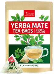 TeeLux Yerba Mate tea bag in a cup ready to pour for smooth hot or iced tea