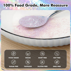 TEENTHY edible glitter pink jar enhances cupcakes and pastries with shimmer.