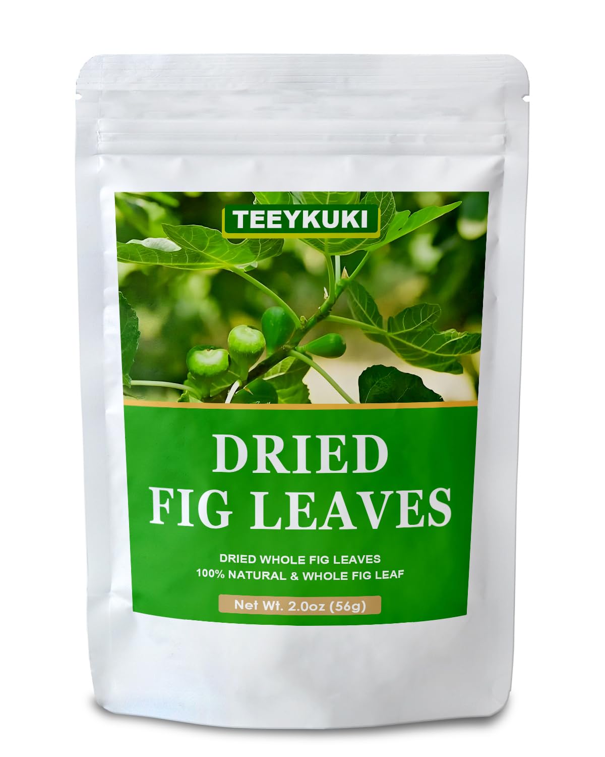 Teeyuki premium dried fig leaf pack, ready for tea infusion