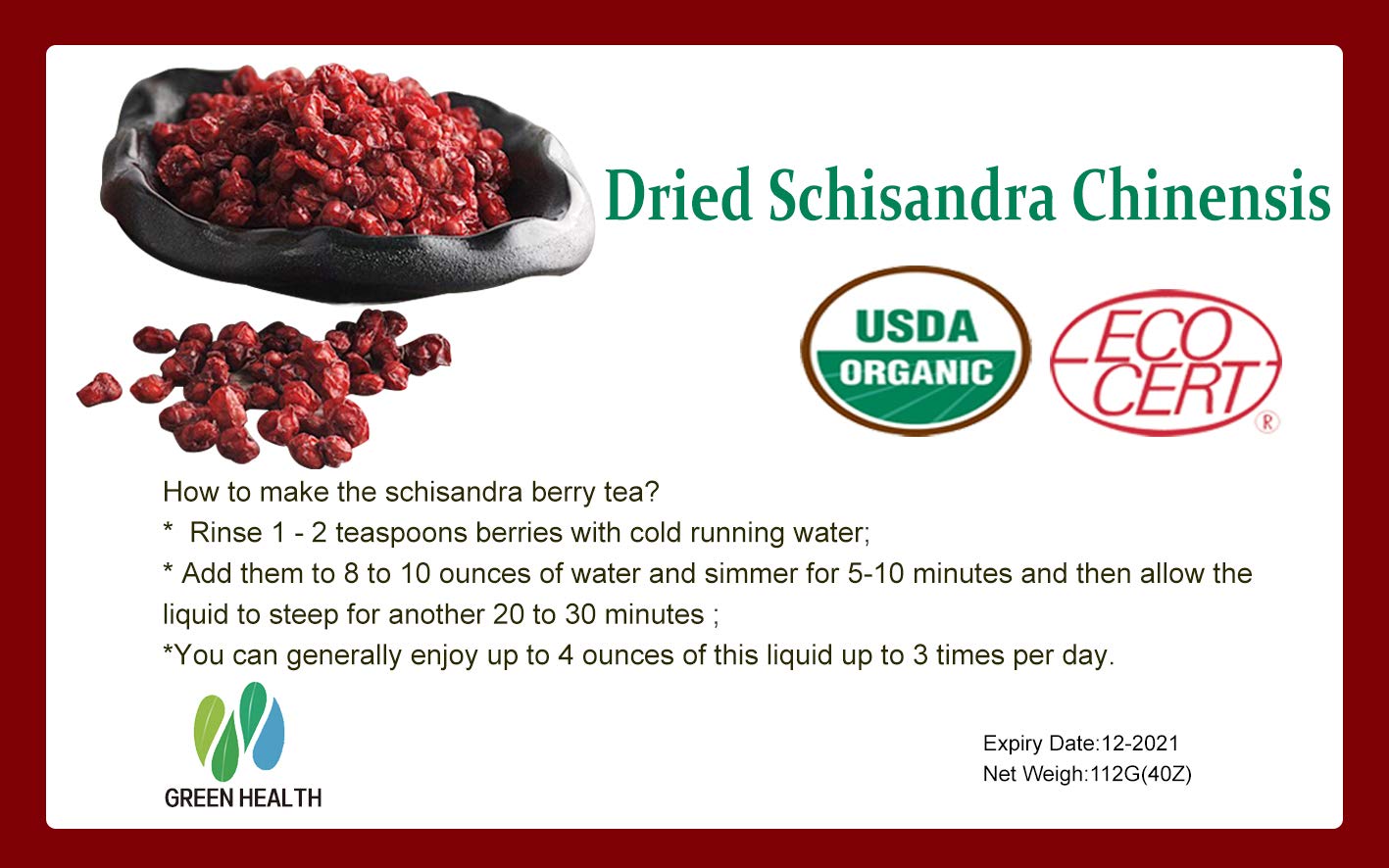 TEGHEE Schisandra berries can enhance herbal tea blends.