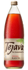 Tejava unsweetened black tea bottle for calorie-free refreshment.