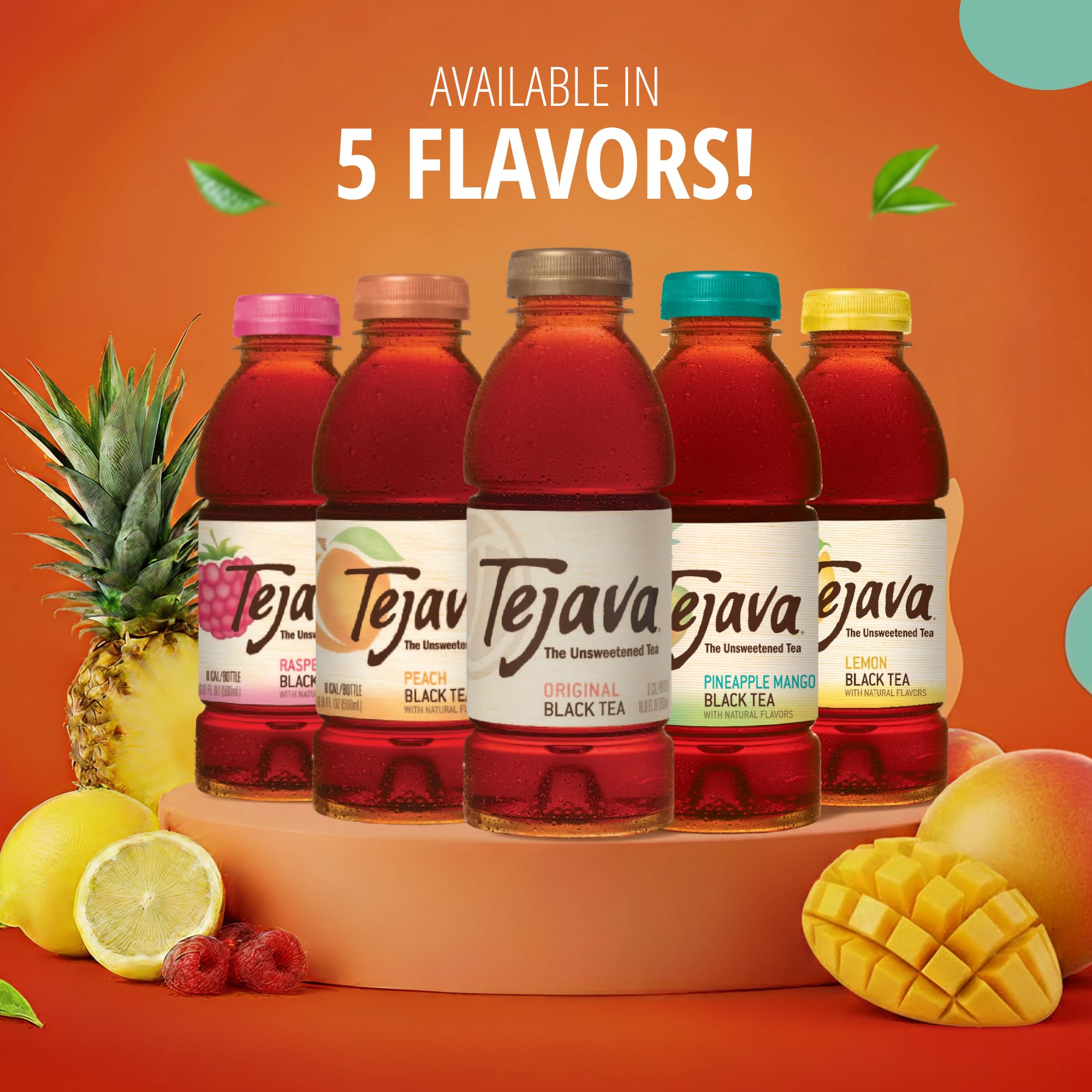 On-the-go Tejava Lemon Black Tea, a convenient bottled beverage for travel.