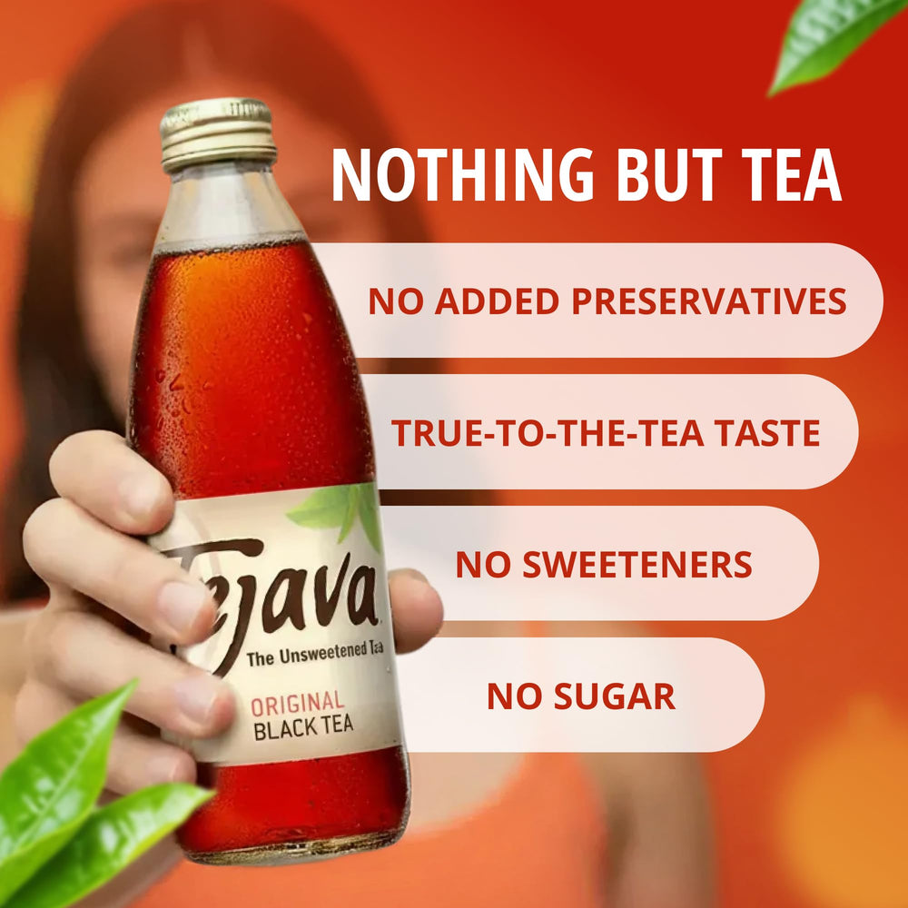 Tejava Original 24-pack display showcases convenient, guilt-free refreshment without sugar or preservatives.