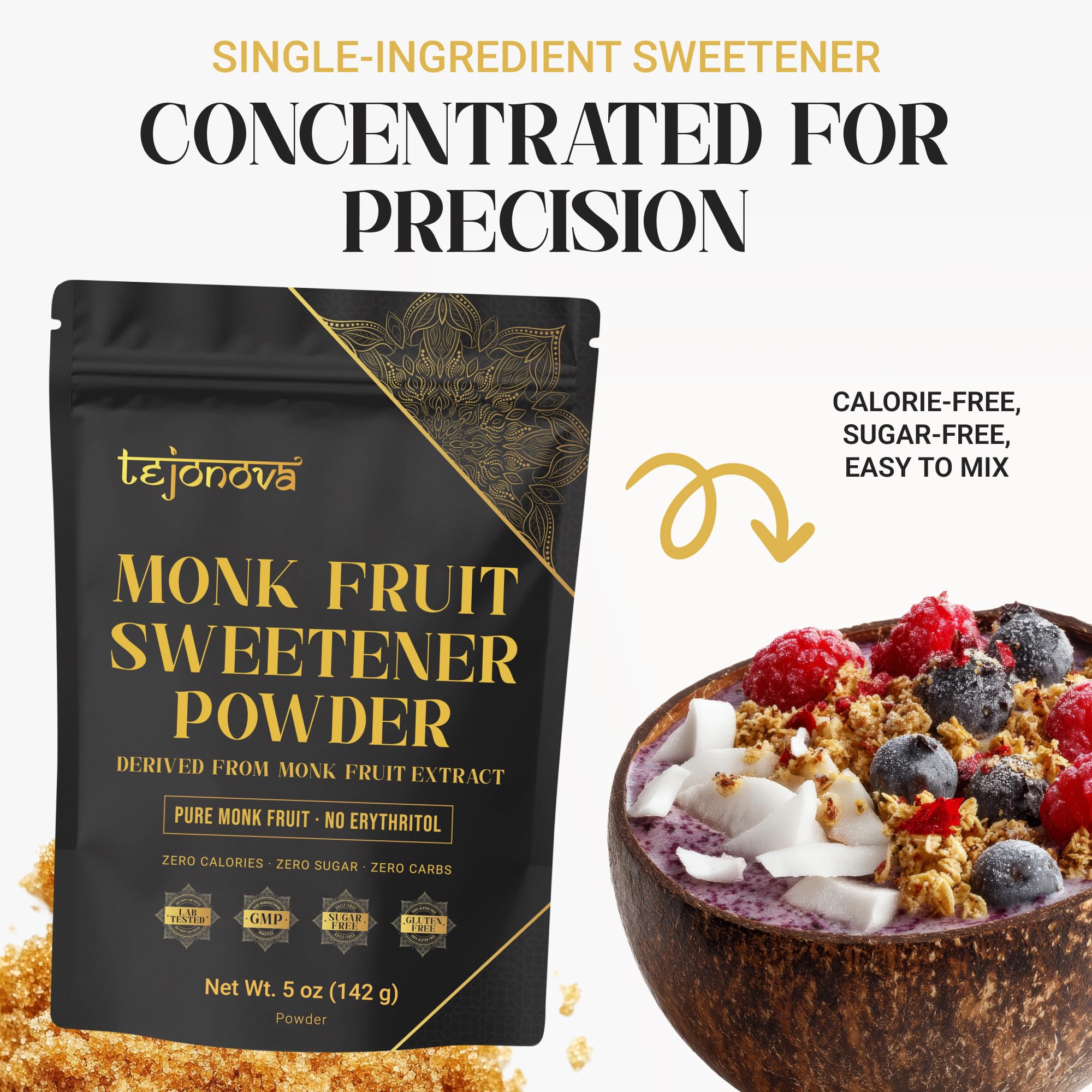 Tejonova Baking Substitute Monk Fruit for brown sugar replacement in recipes.