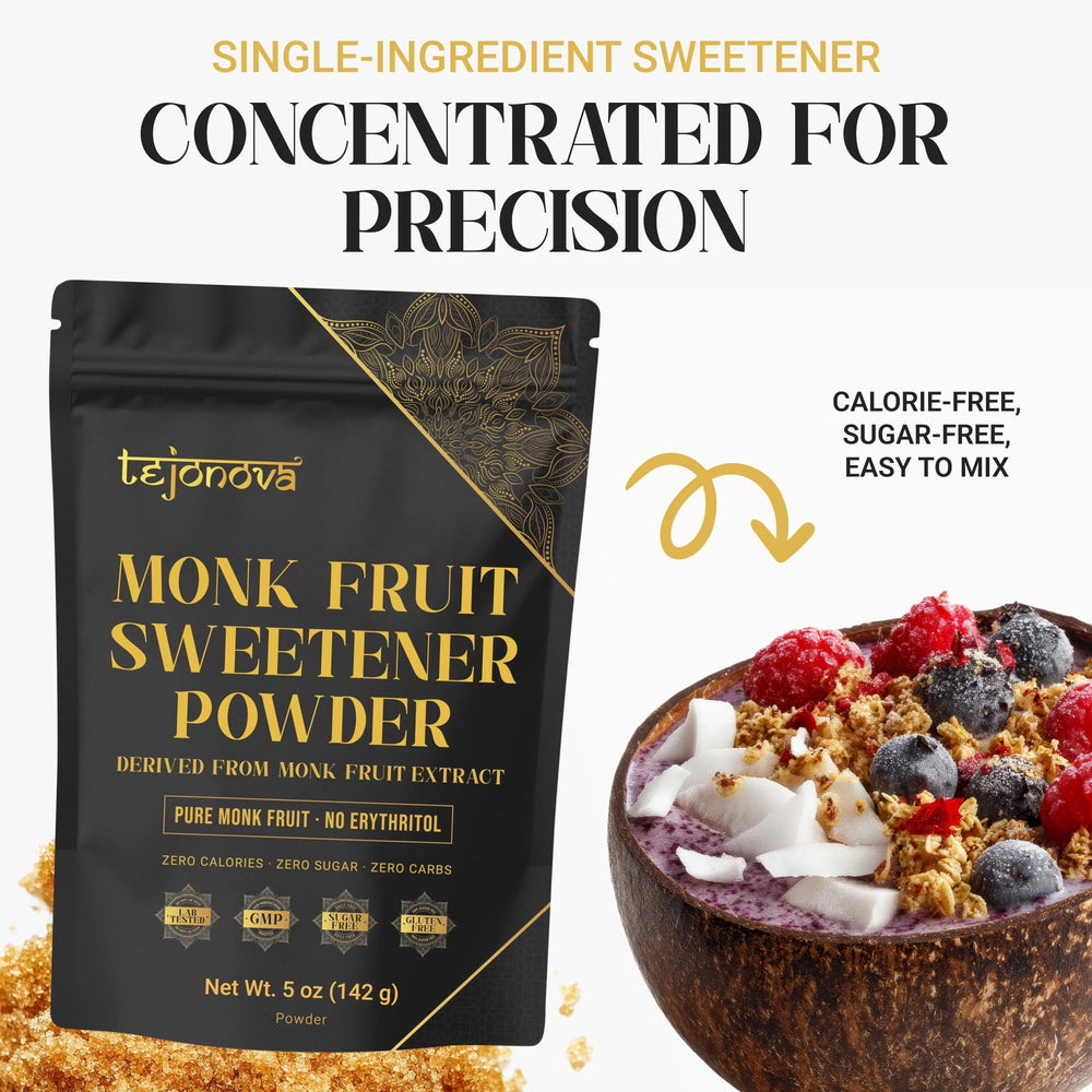 Tejonova Baking Substitute Monk Fruit for brown sugar replacement in recipes.