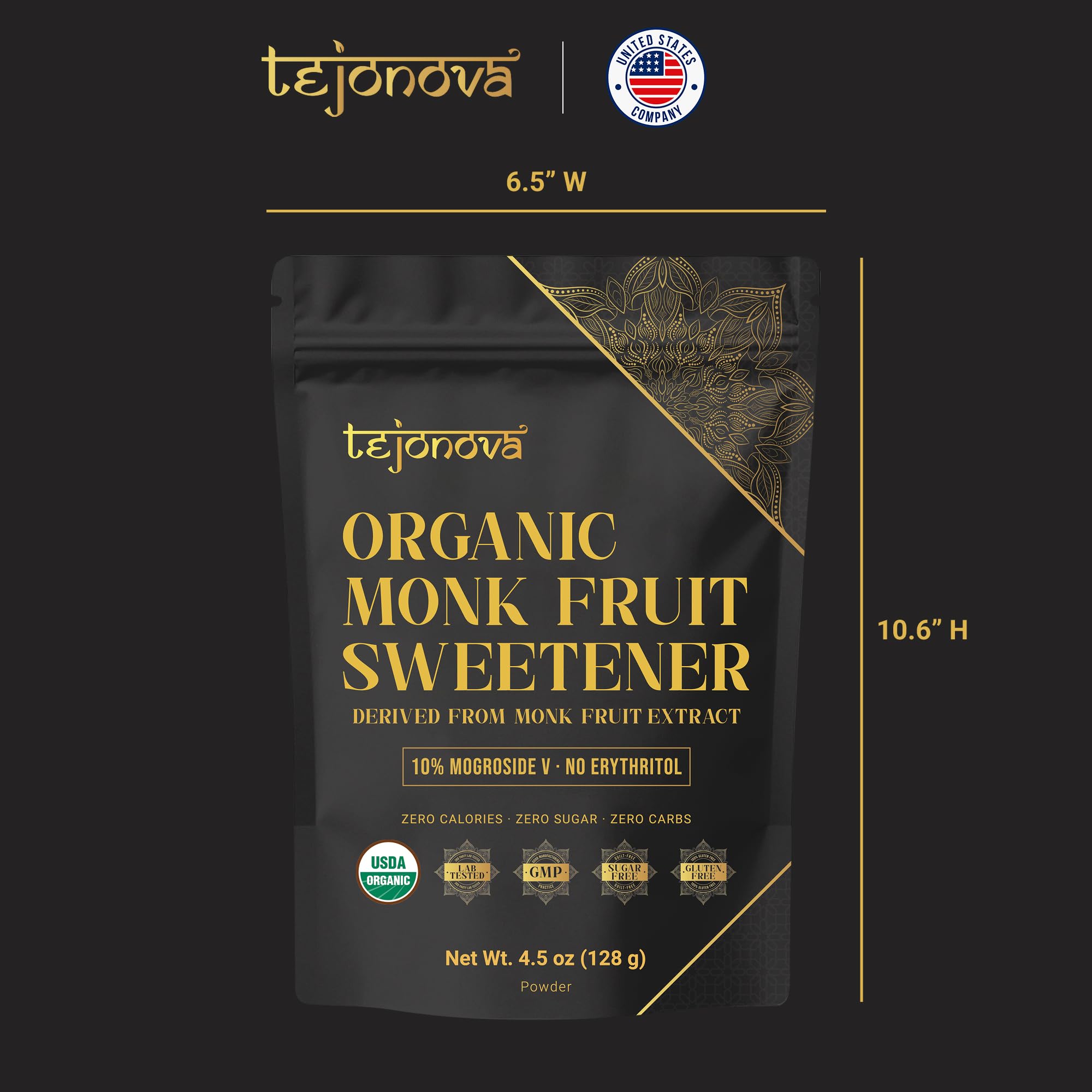 Tejonova Monk Fruit Powder tasting cup highlighting natural sweetness.
