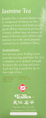 Close-up of Ten Ren jasmine tea bag showing quality leaves for a fragrant cup