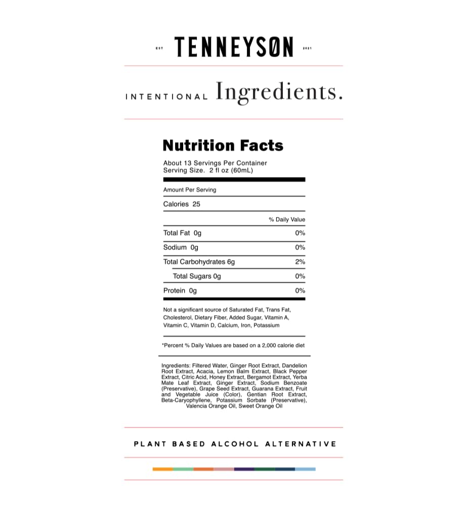 Tenneyson Black Ginger bottle pour highlights a versatile mixer for No- and Low-ABV cocktails.
