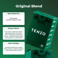 Tenzo ceremonial-grade matcha visual emphasizing authentic origin.