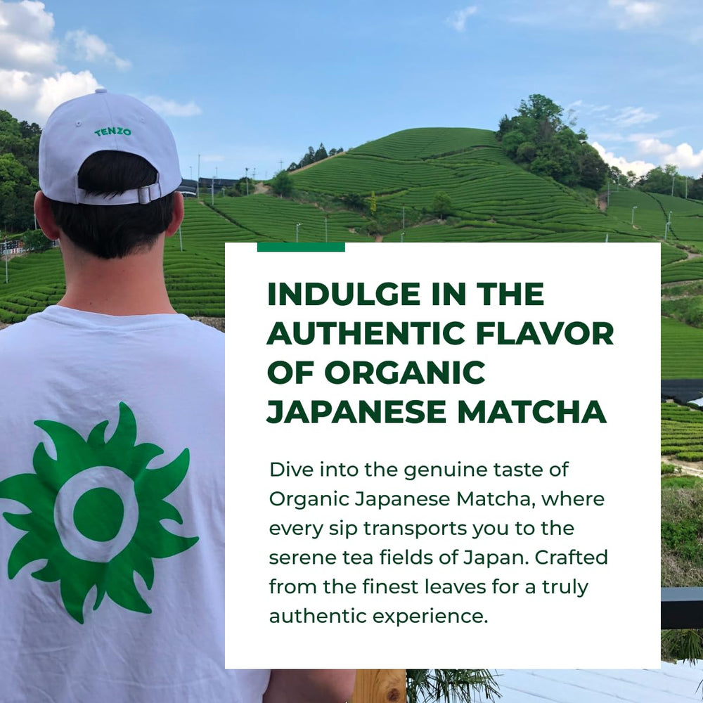 Tenzo Tea matcha provides 36mg caffeine for steady daytime focus.