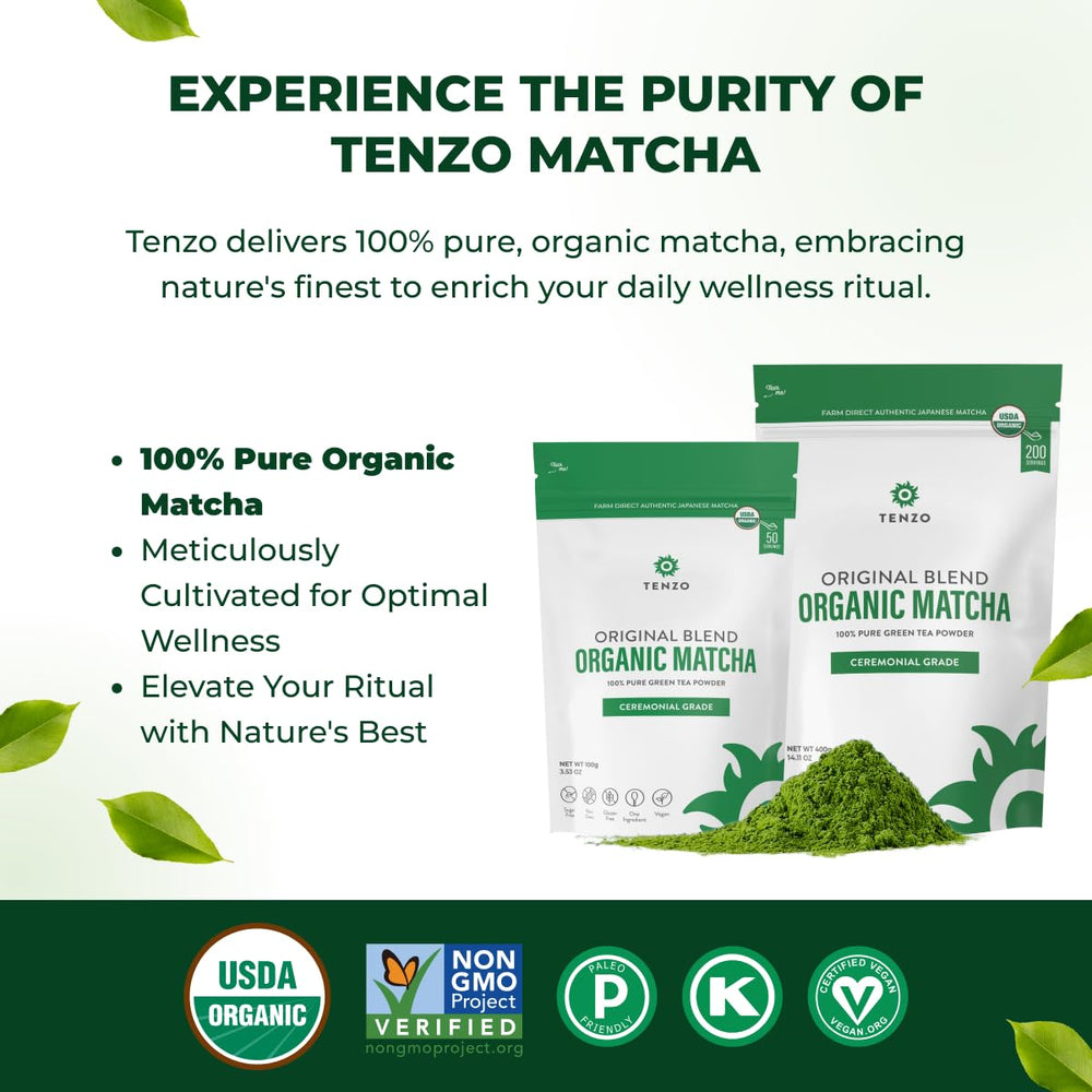 Tenzo Tea matcha latte being prepared for a creamy afternoon treat.