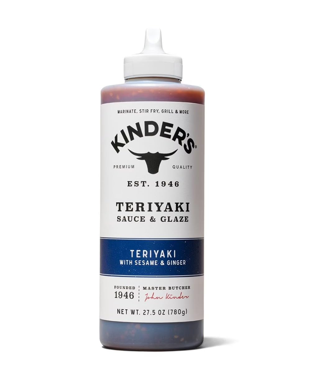 Teriyaki Sauce and Glaze bottle with sesame and ginger for grilling and stir-frying.