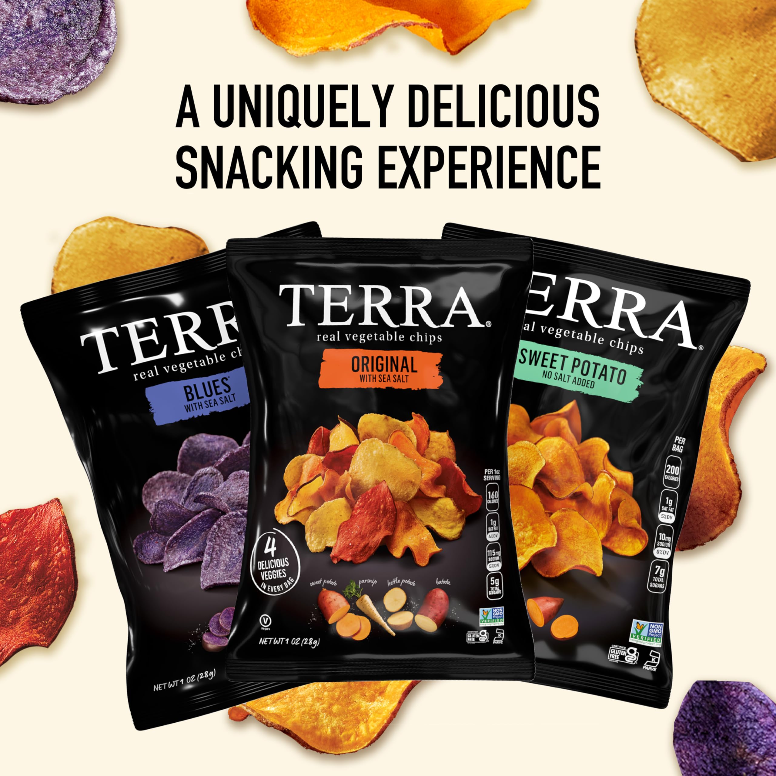 Terra Yucca Parsnip Taro blend close-up highlights real ingredients