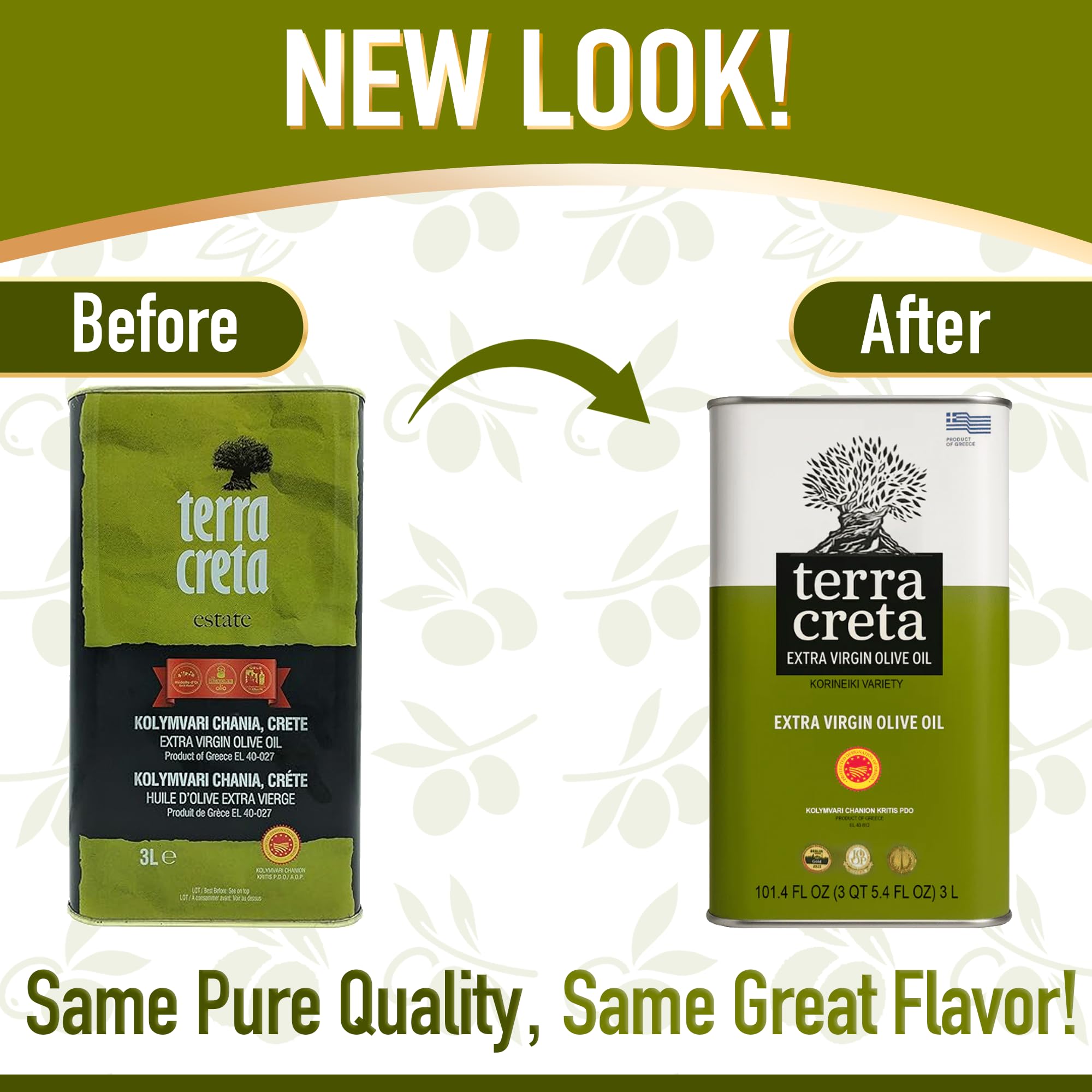 Terra Creta olive oil label closeup confirms authenticity with clear PDO indications.