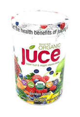 Terra Kai Juce Garden Berry bottle showing a vitamin-rich blend for daily immune support and energy.
