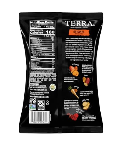 Terra Original Sea Salt ingredients close-up highlighting real vegetables for vegan-friendly option.
