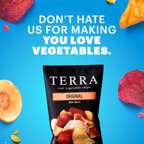 Terra Original chips stack; compact packaging for travel snacking.