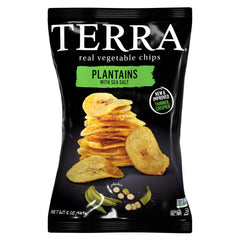 Terra Plantains chips sea salt bag front highlighting gluten-free snack appeal