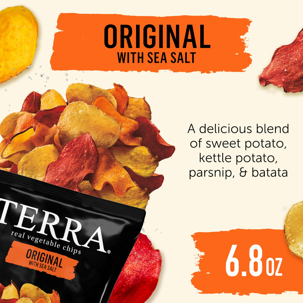 Terra varieties assortment image suggests diverse flavors and garden-fresh ingredients.
