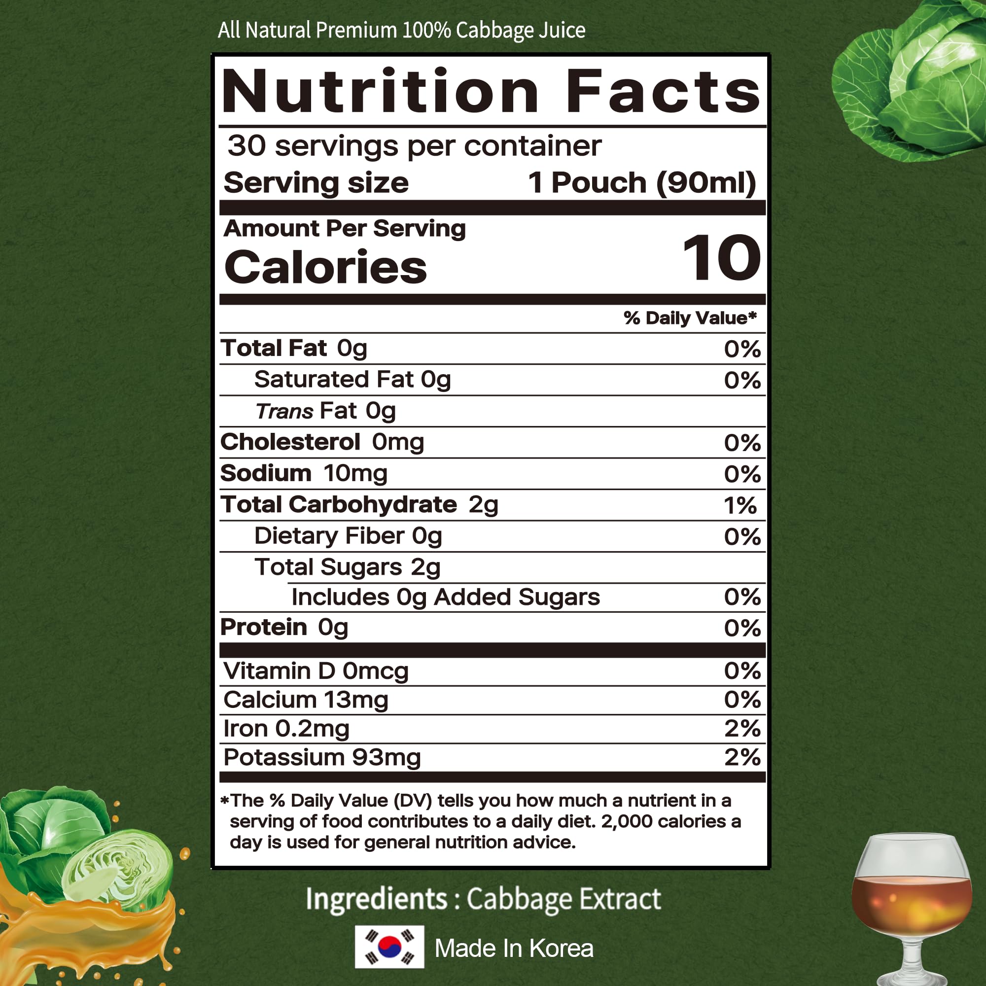 Terrapick natural cabbage juice for digestion and alkalinity on the go