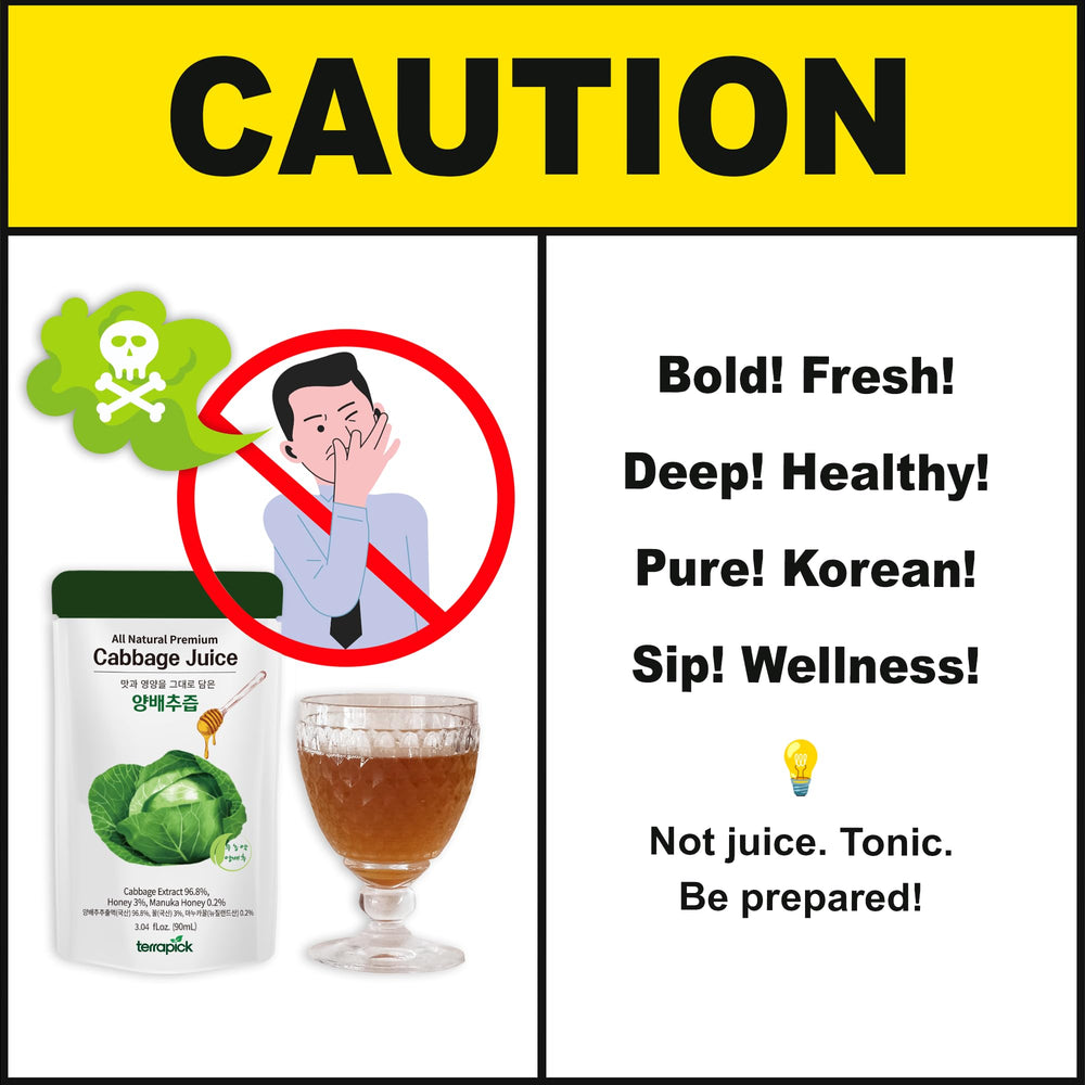 Terrapick green cabbage juice nutrition facts emphasize vitamins and minerals.