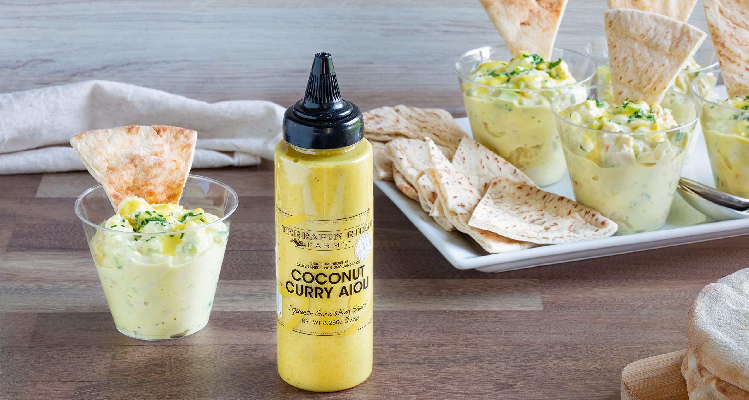Rice dish topped with coconut curry aioli for extra flavor