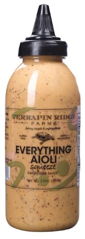 Terrapin Ridge Everything Aioli bottle ready to squeeze on sandwiches.