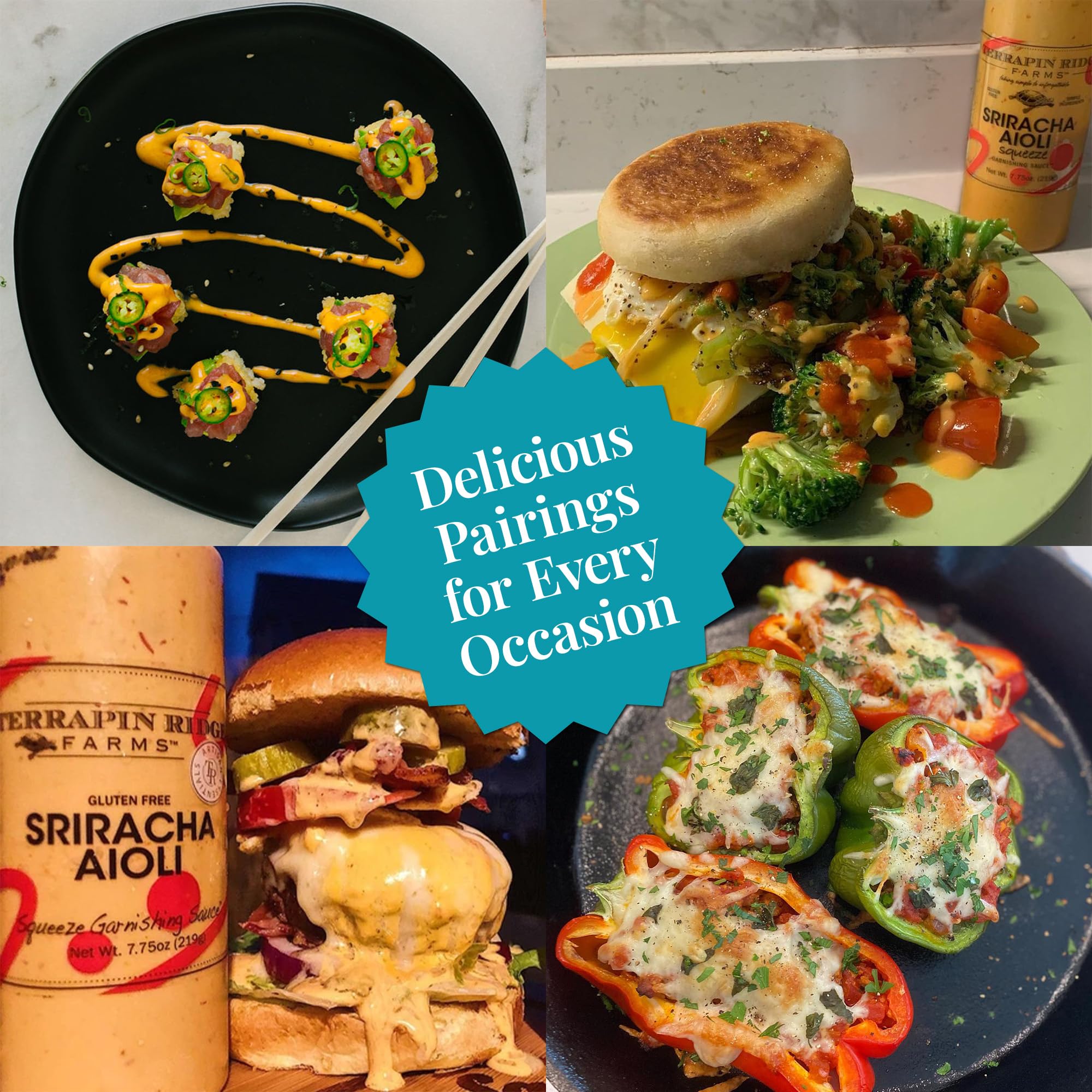 Terrapin Ridge Sriracha Aioli brushed on grilled meat for depth