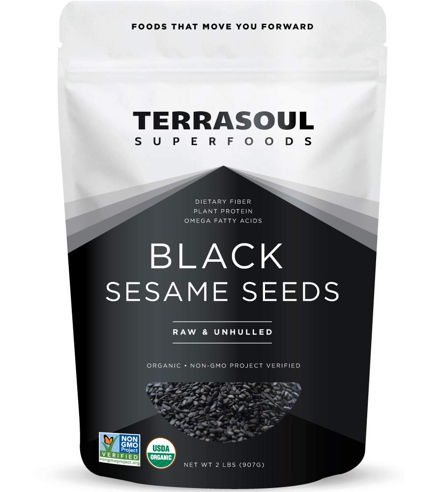 Terrasoul Black Sesame Seeds packaging for easy pantry storage and versatile use.