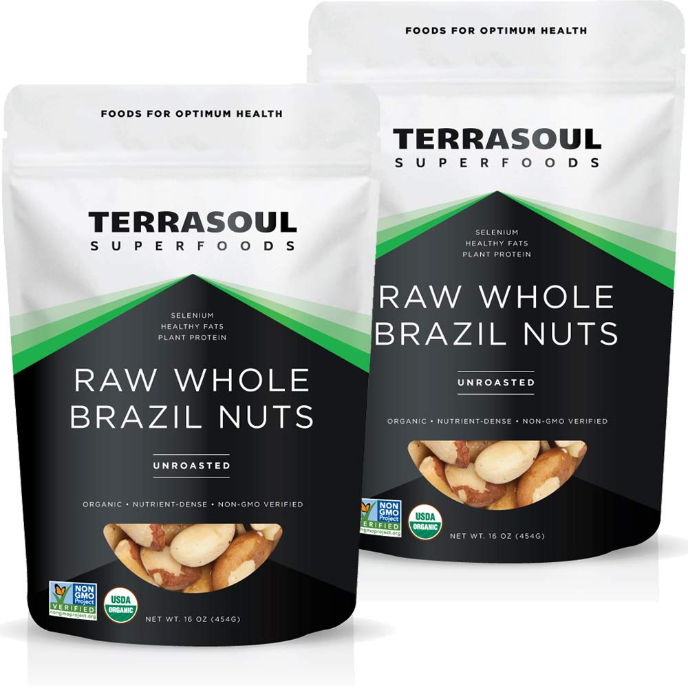 Terrasoul Brazil nuts raw 2lb bag ideal for snacking and baking.