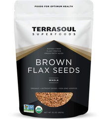 Terrasoul brown flax seeds in a 2lb bag provide an easy omega-3 boost.