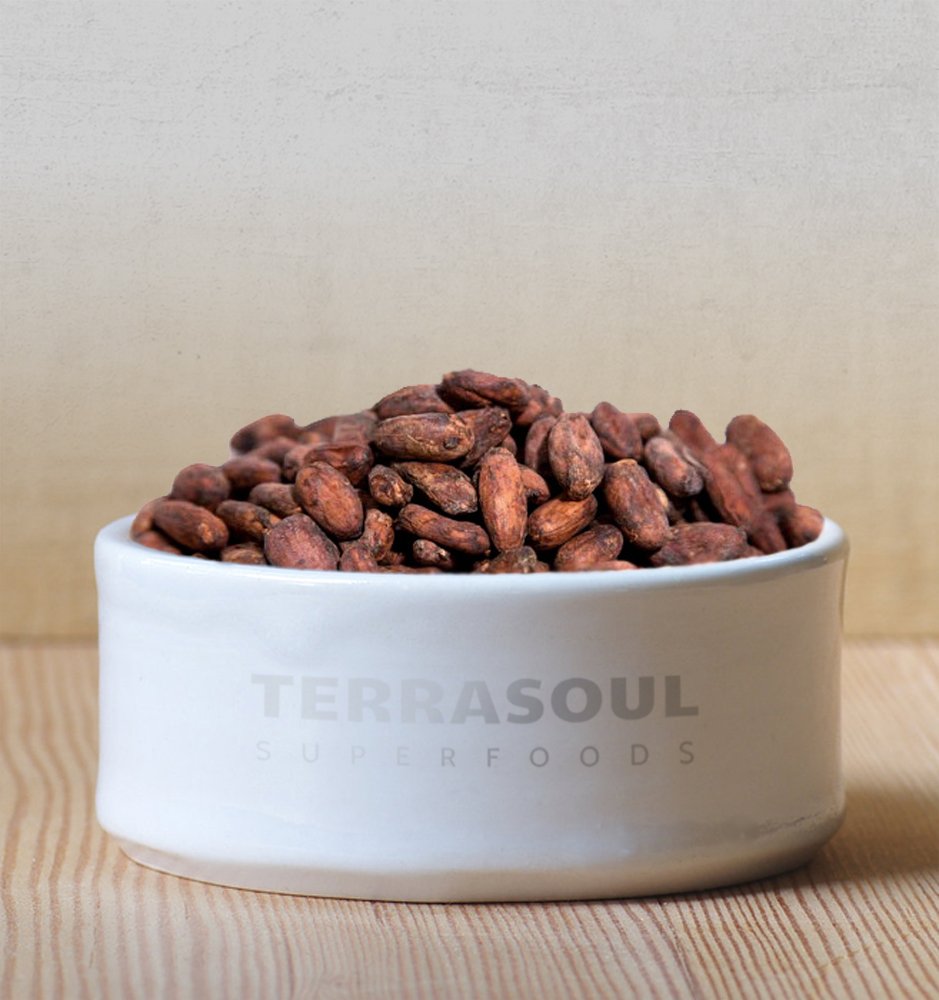 Terrasoul cacao beans ready for snacking, baking, or homemade chocolate creations.
