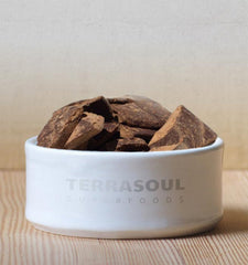 Terrasoul cacao paste used in desserts demonstration for gourmet chocolate.