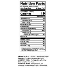 Terrasoul cinnamon powder packaging label shows organic certification.