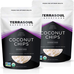 Terrasoul Superfoods coconut chips in a smoothie bowl for crunch and natural flavor